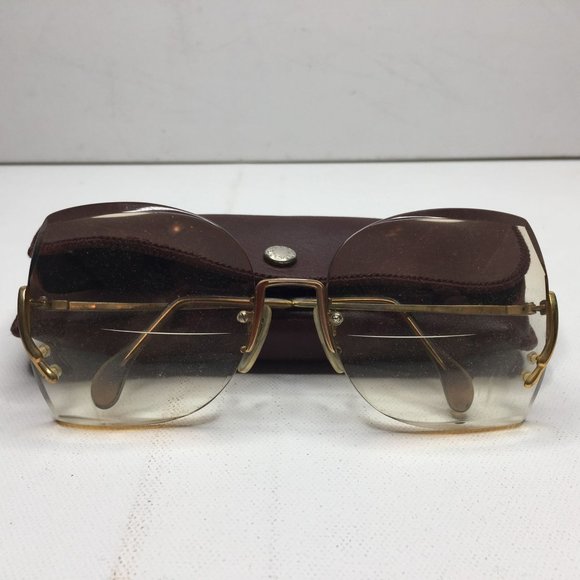 Nikon Accessories - Vintage Nikon Womens Bifocal Reading Glasses NK Yellow Brown Case Cleaning Cloth